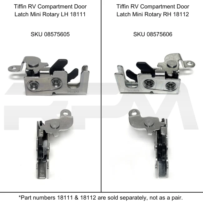 Tiffin RV Compartment Door Latch Mini Rotary LH 18111 - Image 3